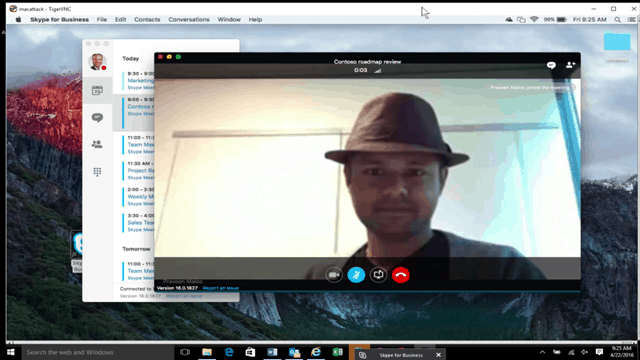 skype for business picture not showing mac